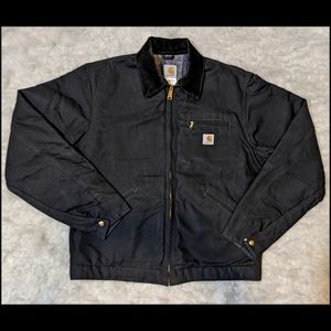 Black Detroit Relaxed Fit Duck Blanket Lined Carhartt Jacket